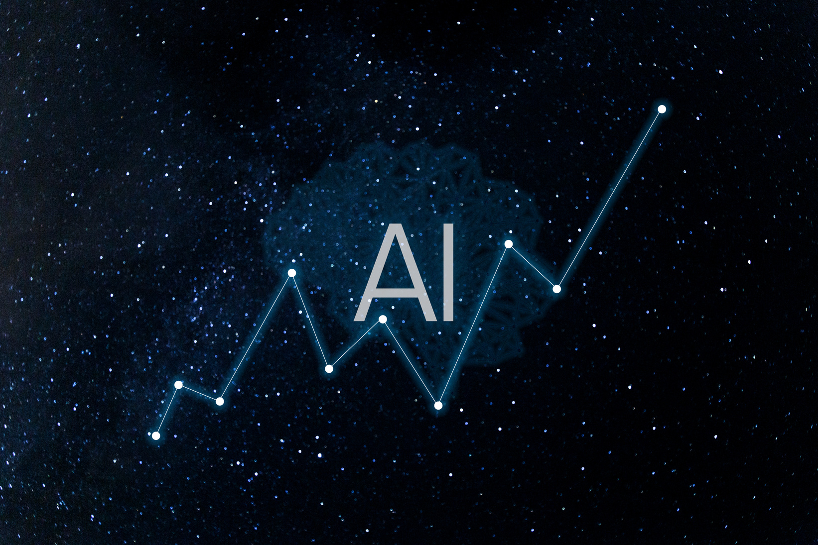 Concept augmented analytics. Business analytics and financial technology concept. AI(Artificial Intelligence) and smart analytics. Data science learning machine